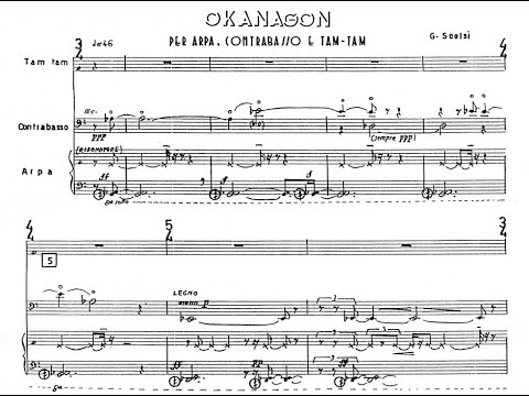 Giacinto Scelsi - Okanagon for harp, double bass and tam tam (with score)