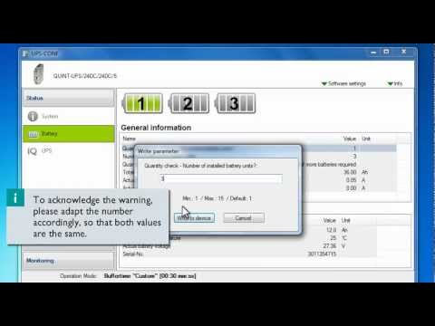 Phoenix Contact UPS-CONF tutorial 3: Automatic battery detection.