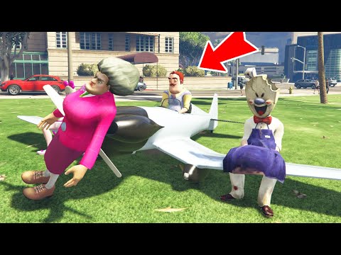 SCARY TEACHER UÇAK OLDU Hello Neighbor Ice Scream GTA 5 Serisi