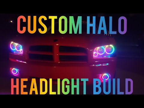 New Halo Headlight Build On My Dodge Charger!!