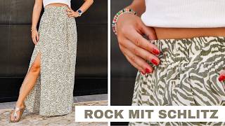 Sewing a maxi skirt for beginners – from just 1 rectangle & with elastic waistband ✨ Step-by-step...