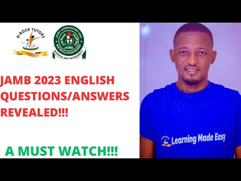 POSSIBLE ENGLISH LANGUAGE QUESTIONS IN JAMB & POST UTME 2023