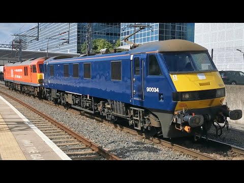 DB Cargo Class 90 90034 & Class 92 92015 'YIMU-LONDON TRAIN' Depart MKC on Light Loco Move 20/6/22