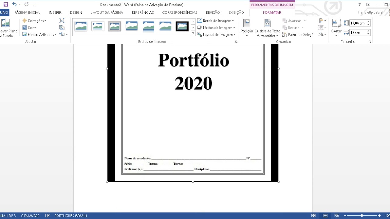 Maneira simples de montar o Portfólio no Word usando imagens(fotos e prints)