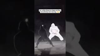 Fan rushes Kanye West on stage and they immediately start dancing💀😭 #kanyewest #rap #hiphop