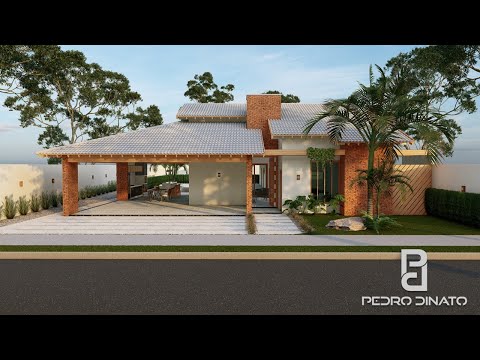 LINDO PROJETO DE CASA EM L COM 1 SUITE MASTER E 2 DEMISUITES  ( P - 121 )