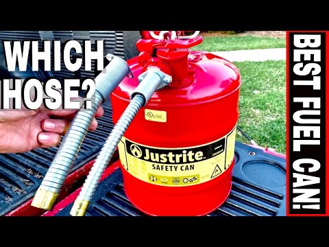 JUSTRITE SAFETY GAS CAN 5/8" FLEX HOSE  & 1 YEAR REVIEW!