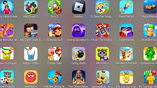 Roblox,Sprunki Survival,Stumble Guys,Grimace Monster,Scary Little Prankster,Save The Doge.......