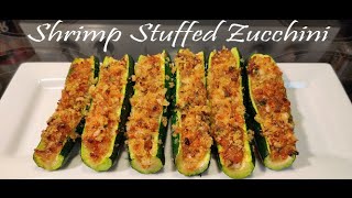 Keto Shrimp Stuffed Zucchini