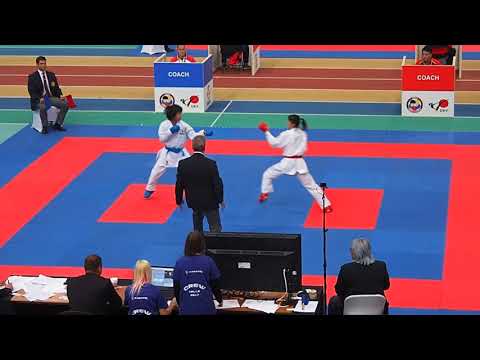 K1 PL Halle/Leipzig 2017, kumite female -50 Kg, Li Ranran CHN vs Miyaha JPN