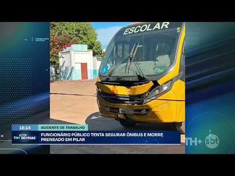 Funcionário público morre prensado em pilar tentando segurar ônibus, em Ribeirão dos Índios