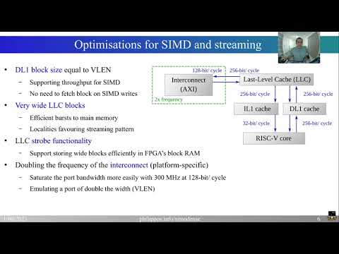 7 minute video for "Simodense: a RISC-V softcore optimised for exploring custom SIMD instructions"