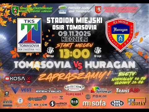 Tomasovia Tomaszów Lubelski - Huragan Międzyrzec Podlaski [ Na żywo 🔴 ] 09.11.2025 r.
