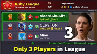 Only 3 Players in League 100 Cash 🤣 Level 999 Pro 8 ball pool