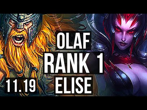OLAF vs ELISE (JUNGLE) | Rank 1, Rank 1 Olaf, 65% winrate, 10/3/7 | TR Challenger | v11.19