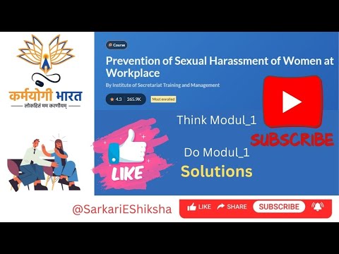 iGOT Karamyogi Prevention of Sexual Harassment of Women at Workplace Solutions |Women Harassment Q&A