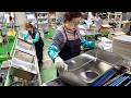 Process Of Mass Producing Kitchen Sinks By Automated Robots Amazing Stainless Sink Factory