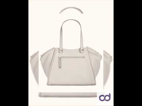 INC Women's Gray Hazel Satchel Embellished Faux Leather Satchel