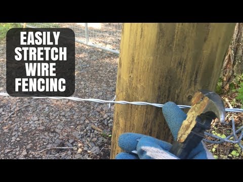 Stretching a wire fence