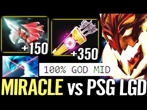 🔥 MIRACLE Shadow Fiend vs PSG LGD MID — 1000 Range Hurricane + Quiver Pure Right-click Dota 2 Pro