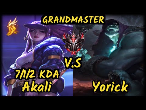 HL Name (AKALI) vs YORICK - 7/1/2 KDA TOP GAMEPLAY - BR Ranked GRANDMASTER