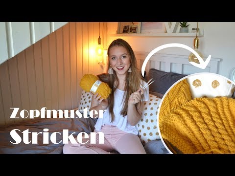 Zopfmuster stricken lernen | Schal stricken Muster 1