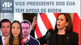 Kamala Harris vai em busca de delegados por nomeação democrata; Neitzke, Amanda e Beraldo comentam