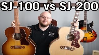 Video thumbnail for Gibson SJ-100 vs SJ-200 Comparison by Alamo Music Center