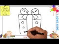 How To Draw A Present Christmas EASY Step By Step For Kids Beginners Children