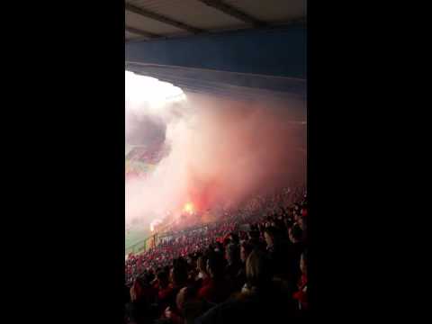 Club Brugge - Standard Croky Cup final 20 march 2016 Pyro Pyrol Fumigenes Fire Football Tifo