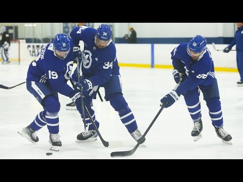 LEAFS ON THE ICE First day of full practice for the Blue & White