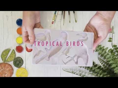 Tropical Birds silicone icing mould set Tropical Birds silicone icing mould set