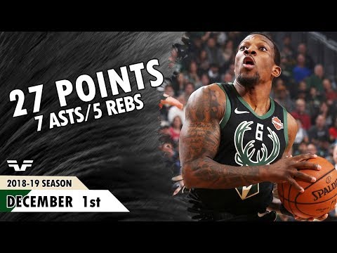 Eric Bledsoe - 2018.12.01 - Bucks vs Knicks - 27 Pts, 7 Asts