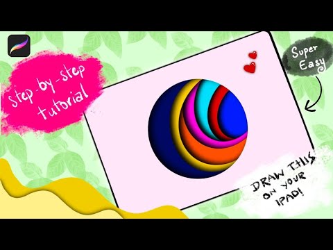 Easy to draw this in Procreate | simple circles paper cutout effect in procreate ‎@Myboringtimes