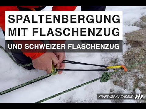 Spaltenbergung mit Flaschenzug