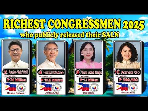 TOP 10 RICHEST CONGRESSMEN 2025 who publicly released their  (SALN)
