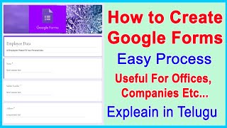 How to Create Google Form Telugu || Latest Google Forms || Venkitechnology