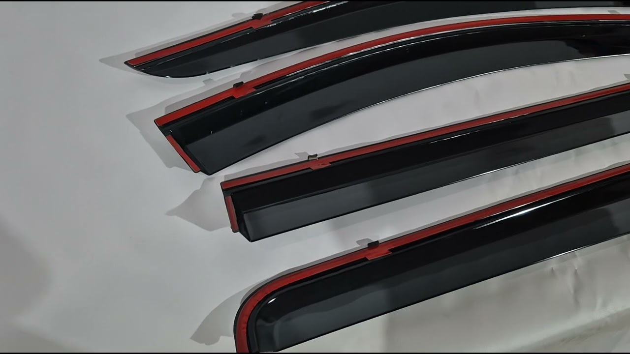 Ветровики с хромированным молдингом (4 шт, Niken) Video 1