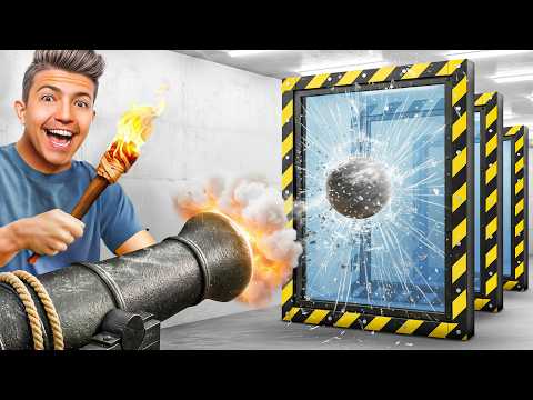 100 Layers of BULLETPROOF GLASS vs CANNON!