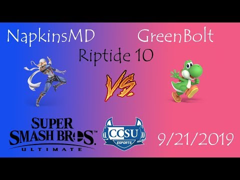 Riptide 10 CCSU Smash Ultimate - (Grand Finals) - NapkinsMD (Sheik) vs Greenbolt (Yoshi)