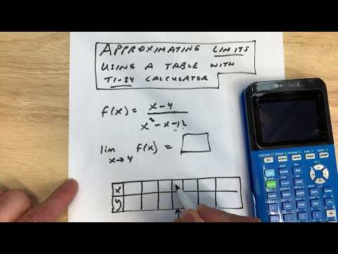Approximating Limits Using A Table With Ti84 Calculator