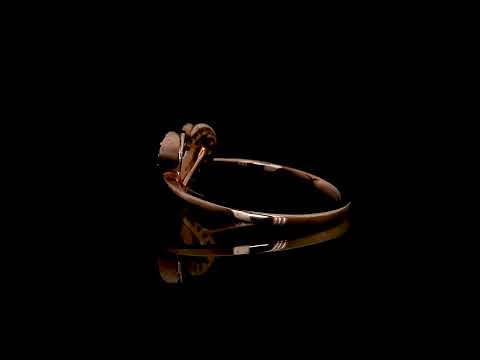 18KT Rose Gold Diamond Heart Ring for Women / Minimal Open Heart Design Ring