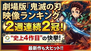 劇場版「鬼滅の刃」最新作、「映像ランキング」2週連続2冠　“史上4作目”の記録【オリコンランキング】