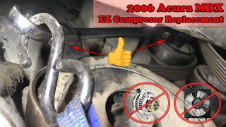 2006 Acura MDX A/C Compressor Replacement - Easy tricks to getting it out