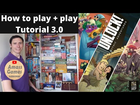 Unlock! Tutorial 3.0 How to set up play and review 4K * AmassGames * Escape room in a box board game