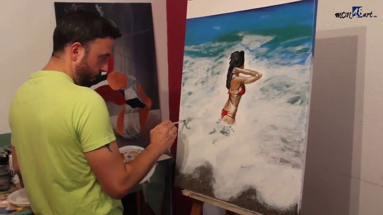 Watch Pintura de demostración en acrílico sobre lienzo. Chica en la playa de Pinedo. Now Pintura de demostración en acrílico sobre lienzo. Chica en la playa de Pinedo.