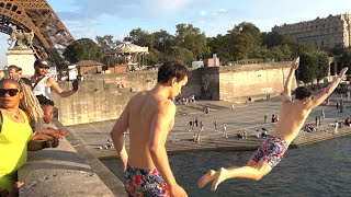 Je Saute Dans la Seine au pied de la Tour Eiffel !