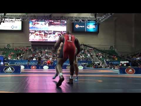 74 KG World Championships R1 2015 Aniuar Geduev, RUS vs Haiti