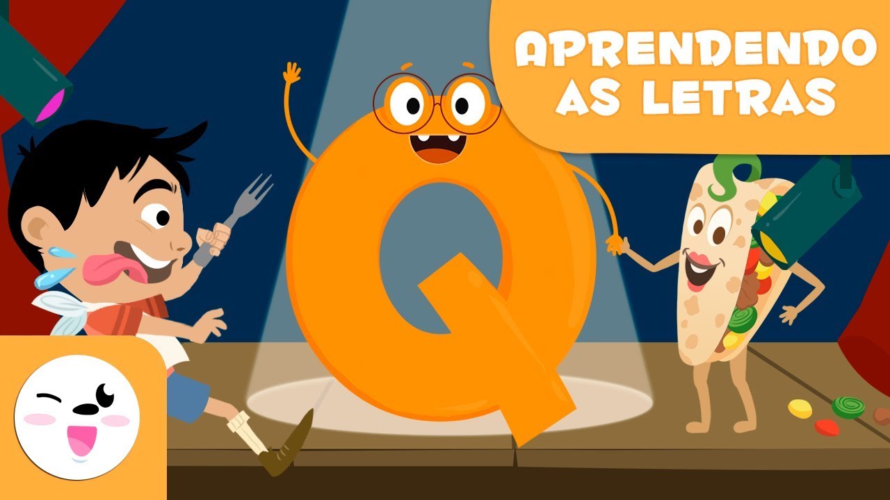 Letra Q com letra cursiva - Abecedário para crianças
