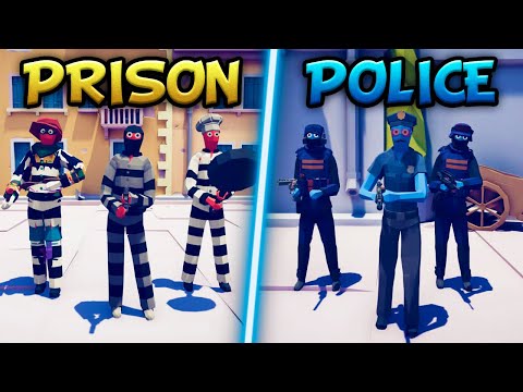 PRISONER TEAM vs POLICE TEAM - Totally Accurate Battle Simulator TABS